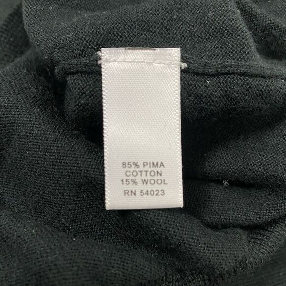 Banana Republic women M scoopneck short sleeve ruffle button front sweater black - Picture 7 of 10